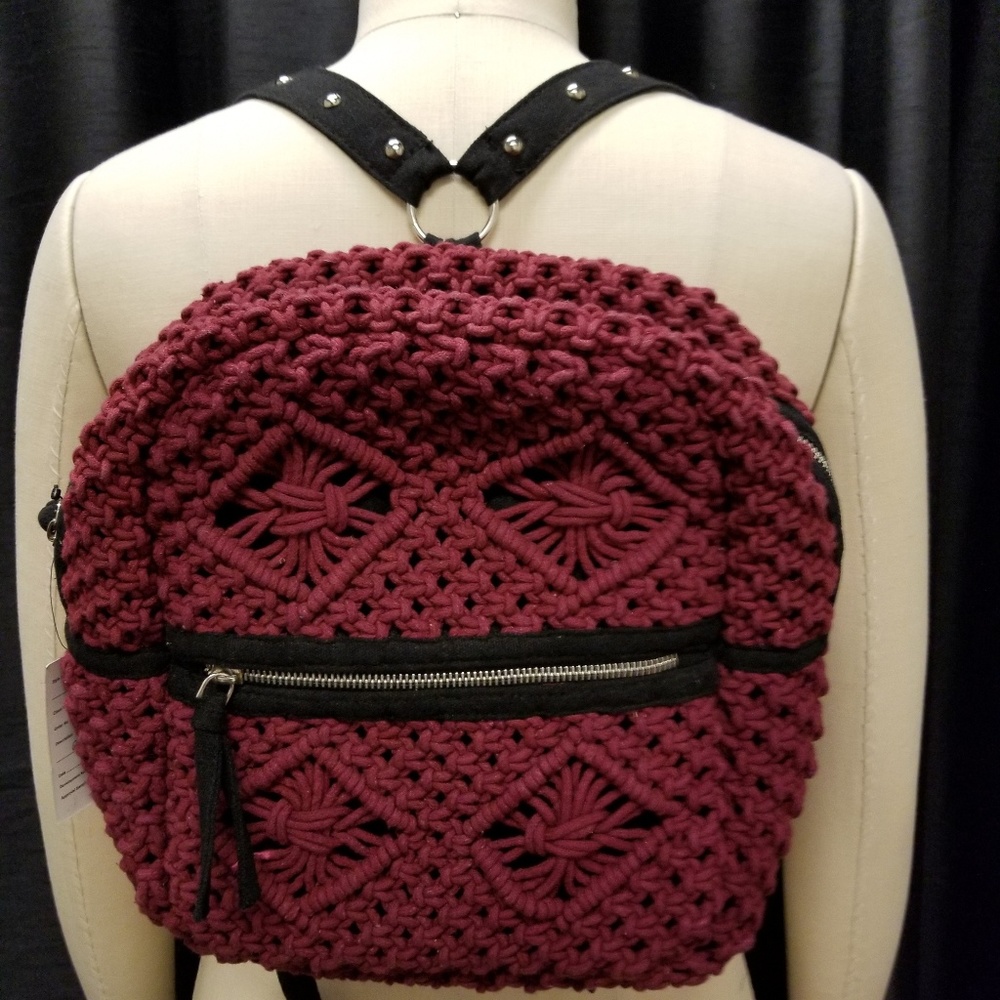❤ Host Pick❗Crochet Backpack With Stud Details
